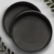 Load image into Gallery viewer, 9 Inch Black Ceramic Plant Pot Saucer (2 Pack)