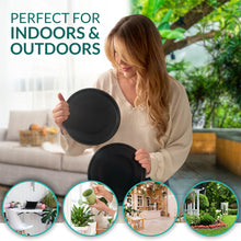 Load image into Gallery viewer, 9 Inch Black Ceramic Plant Pot Saucer (2 Pack)