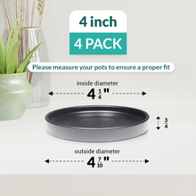 Load image into Gallery viewer, 4 Inch Black Ceramic Plant Pot Saucer (4 Pack)