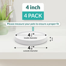 Load image into Gallery viewer, 4 Inch Matte White Ceramic Plant Pot Saucer (4 Pack)