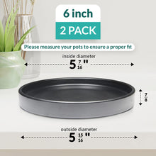 Load image into Gallery viewer, 6 Inch Black Ceramic Plant Pot Saucer (2 Pack)