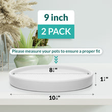 Load image into Gallery viewer, 9 Inch Matte White Ceramic Plant Pot Saucer (2 Pack)