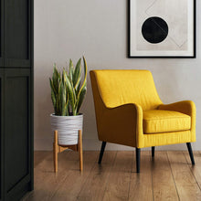 Load image into Gallery viewer, 12 Inch Ceramic Plant Pot - Matte White with Metallic Gold Stripes