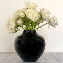 Load image into Gallery viewer, 5 Inch Round Black Ceramic Vase with Glossy Finish
