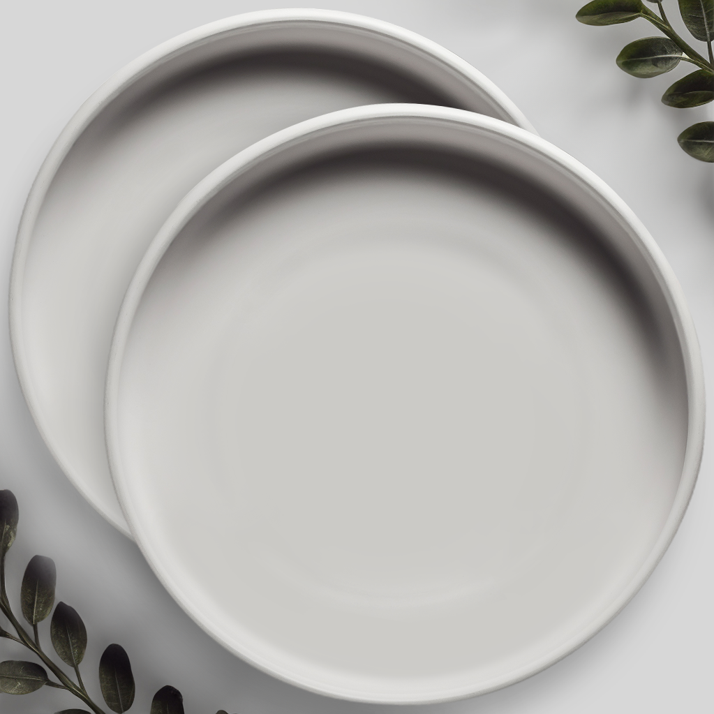12 Inch Matte White Ceramic Plant Pot Saucer (2 Pack)