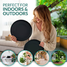 Load image into Gallery viewer, 12 Inch Black Ceramic Plant Pot Saucer (2 Pack)
