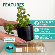 Load image into Gallery viewer, 6 Inch Black Ceramic Plant Pot
