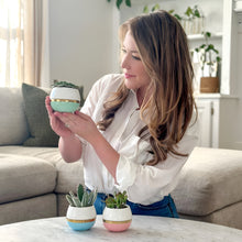 Load image into Gallery viewer, Small Succulent Pots with Drainage in Pastel Colors - Set of 3
