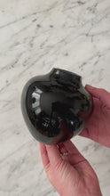 Load and play video in Gallery viewer, 5 Inch Round Black Ceramic Vase with Glossy Finish
